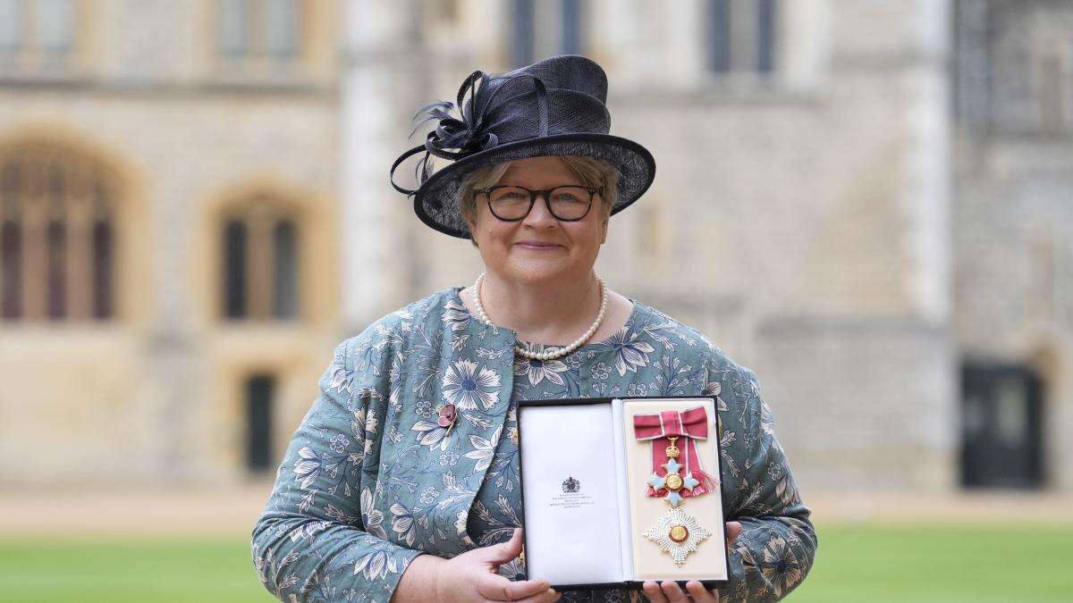 Coffey collects royal honour and tells of ‘delight’ for new Tory leader Badenoch