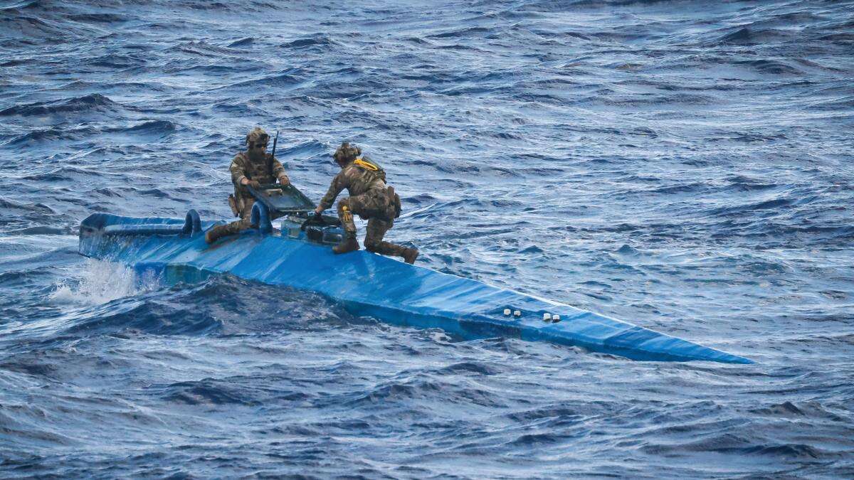 Royal Navy warship first to seize £160m of drugs from ‘narco sub’ in Caribbean