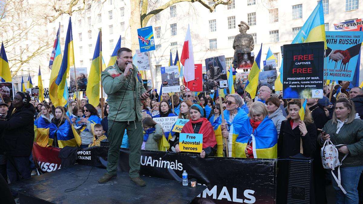 ‘The world has changed’ say Ukrainians rallying outside Downing Street