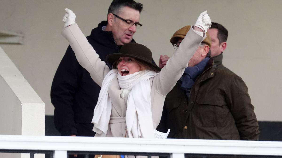 Geri Halliwell-Horner and husband celebrate victory at the races