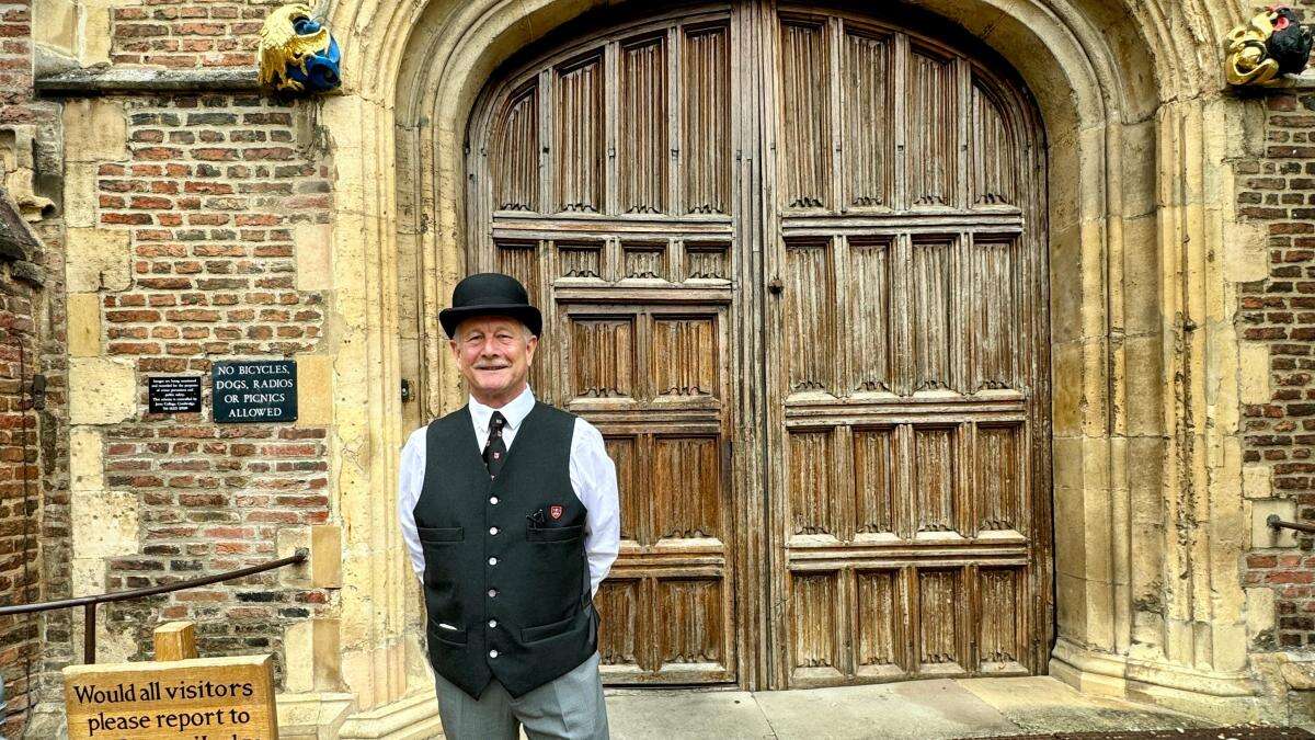 Father ticks off ‘bucket list wish’ by spending day as a Cambridge porter