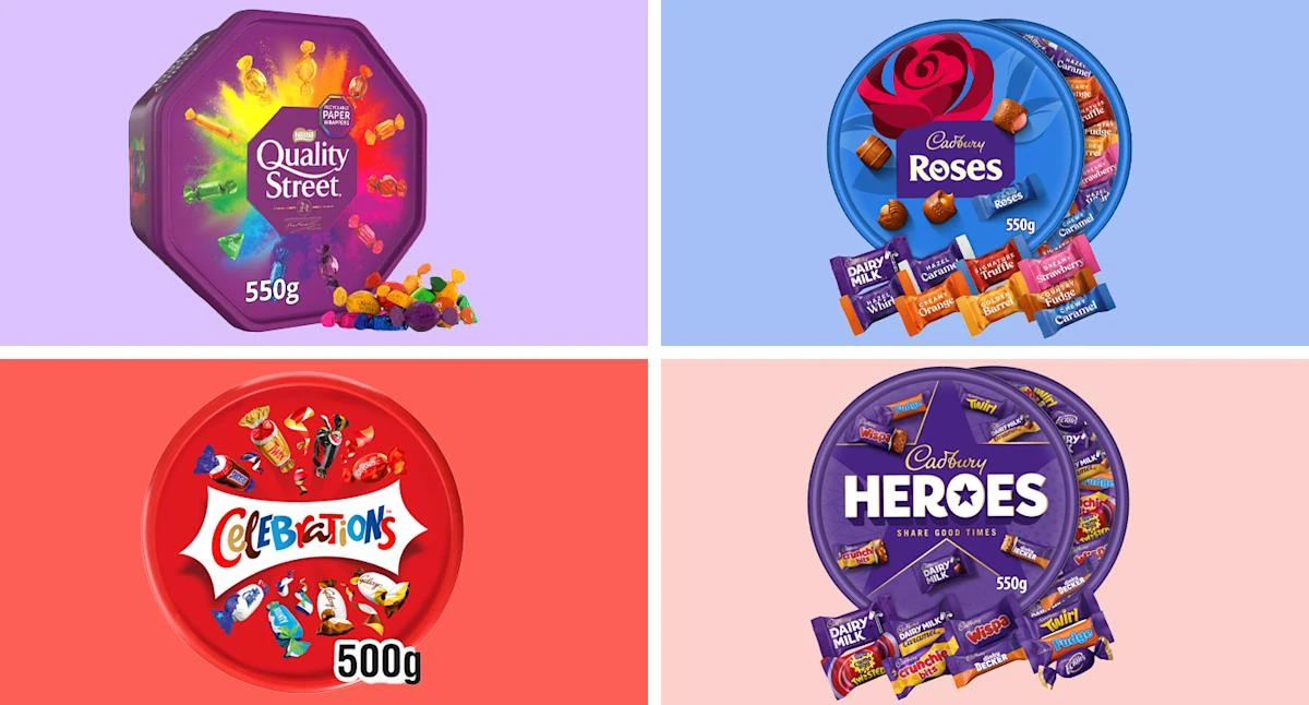 Bag Christmas chocolate tubs for less than a fiver