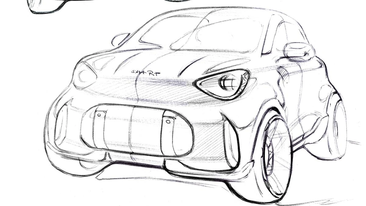 Smart reveals design sketches of #2 electric city car