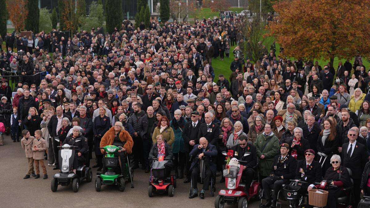 Hundreds mark Remembrance Sunday at National Memorial Arboretum