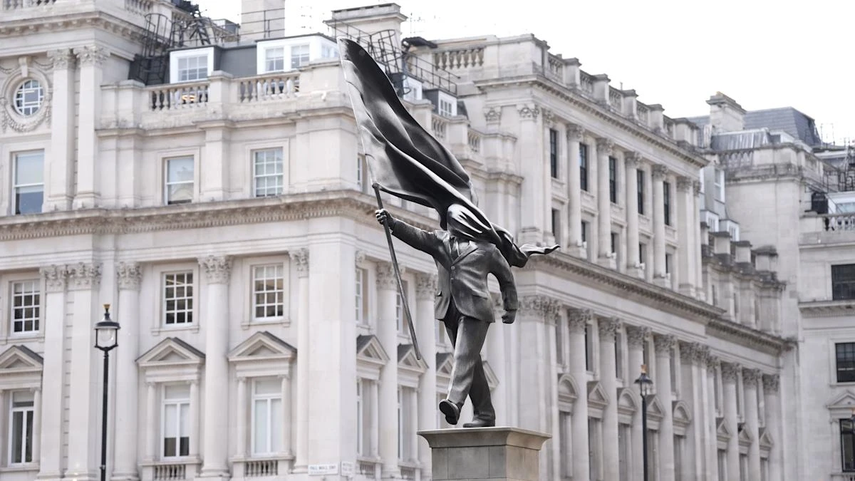 Banksy claims new statue in central London