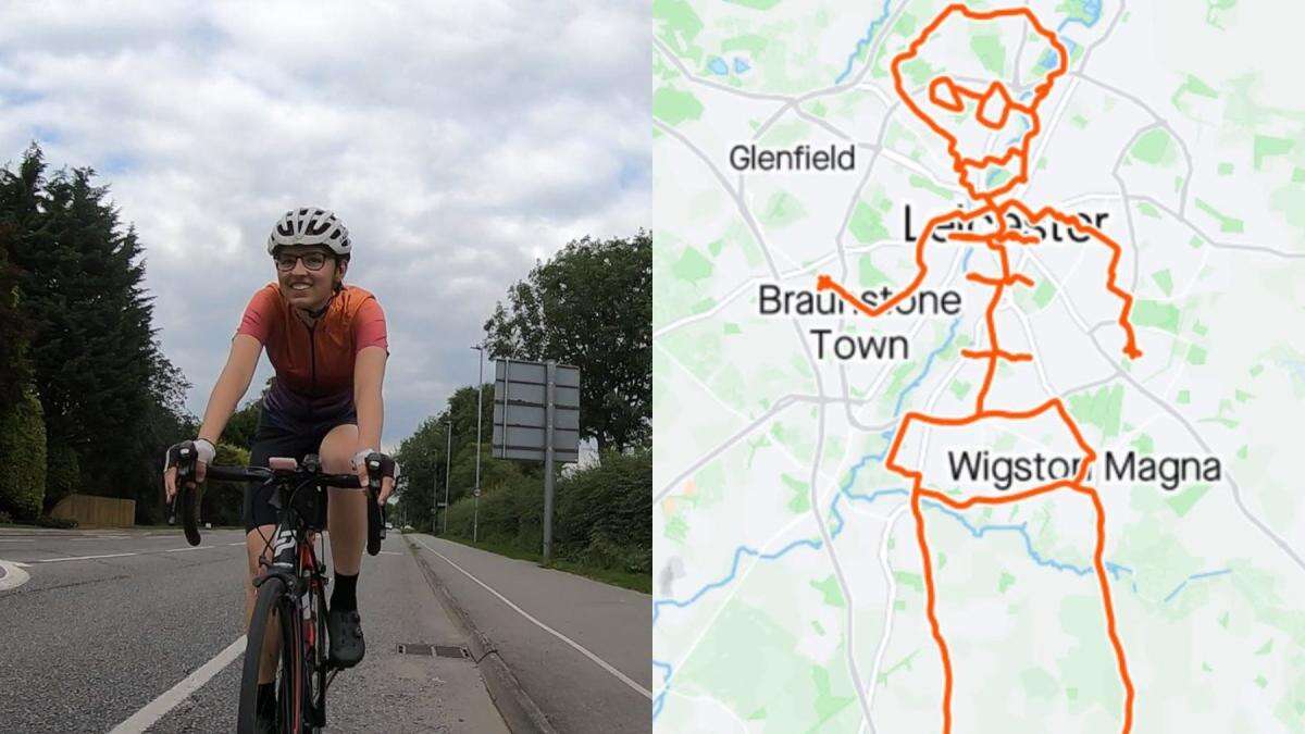 Avid cyclist creates skeleton-shaped route for Halloween-themed bike ride