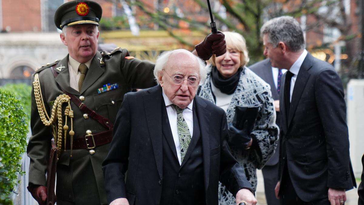 Protesters removed as Irish President Higgins addresses Holocaust memorial event