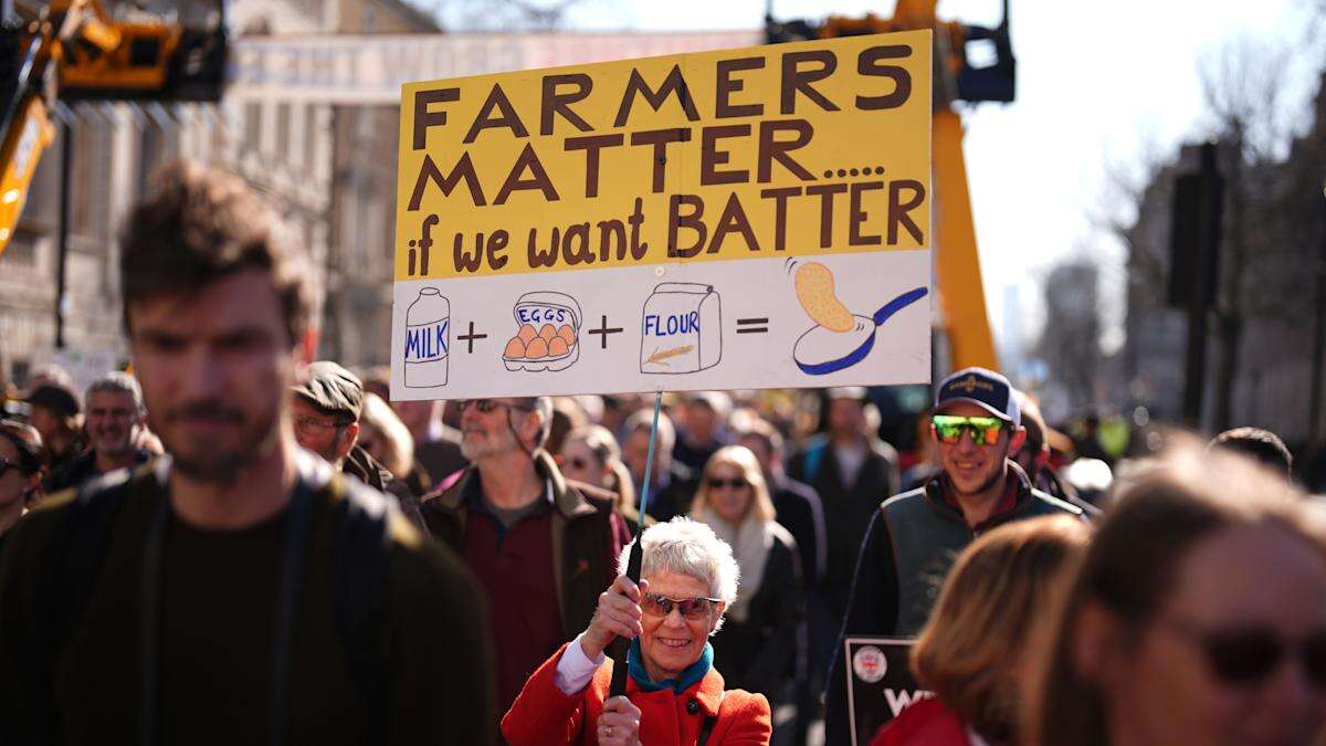 Farmers march on Parliament in Pancake Day protest against inheritance tax