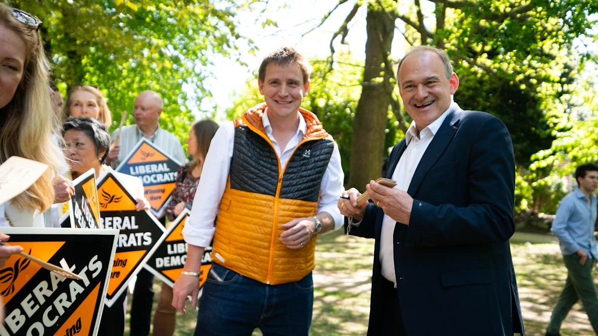 Sir Ed Davey signs ‘magic spatulas’ during local election visit
