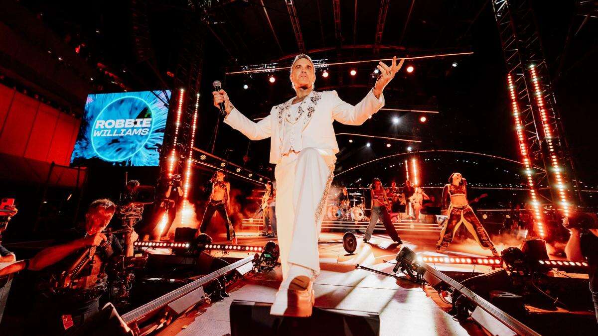 Robbie Williams kicks off new year celebrations with performance in Australia