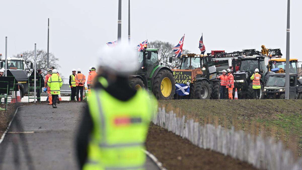 Tractor protest forces Prime Minister to abandon visit to building site