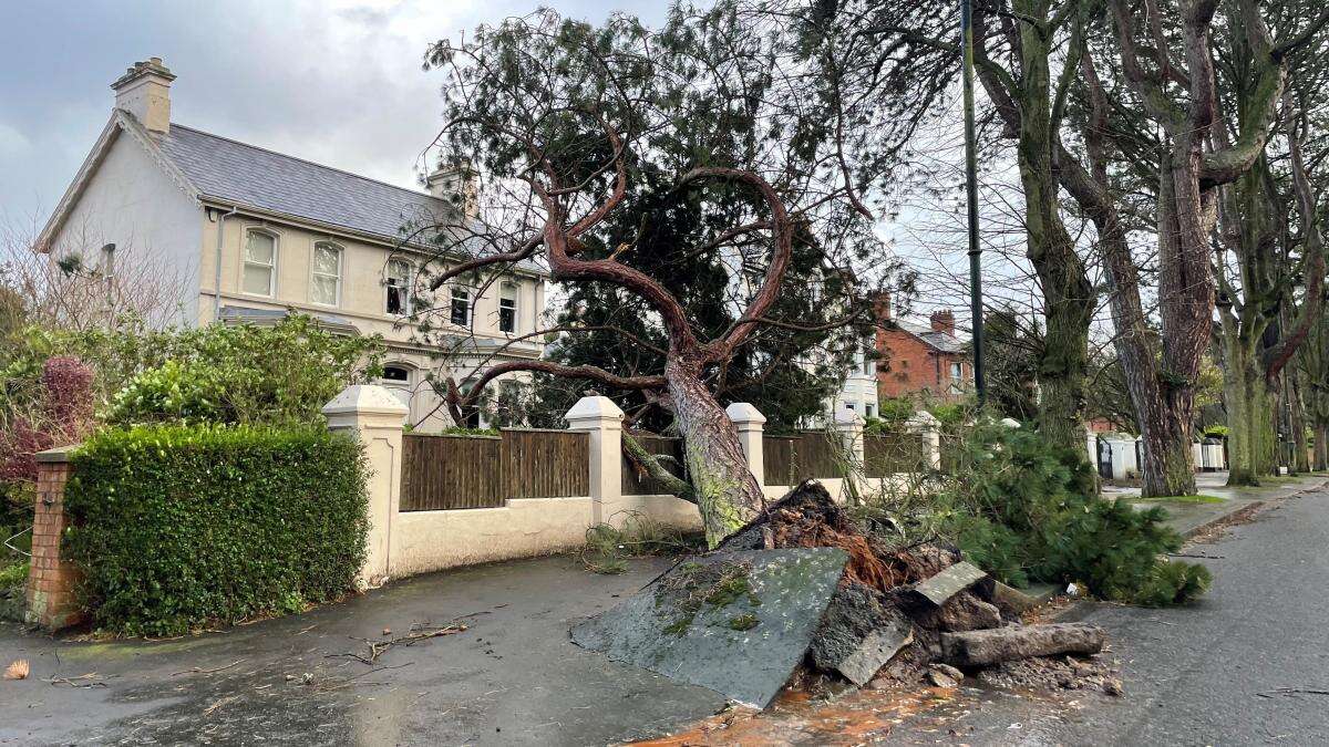 In pictures: Storm Eoywn’s 100mph winds cause disruption and destruction