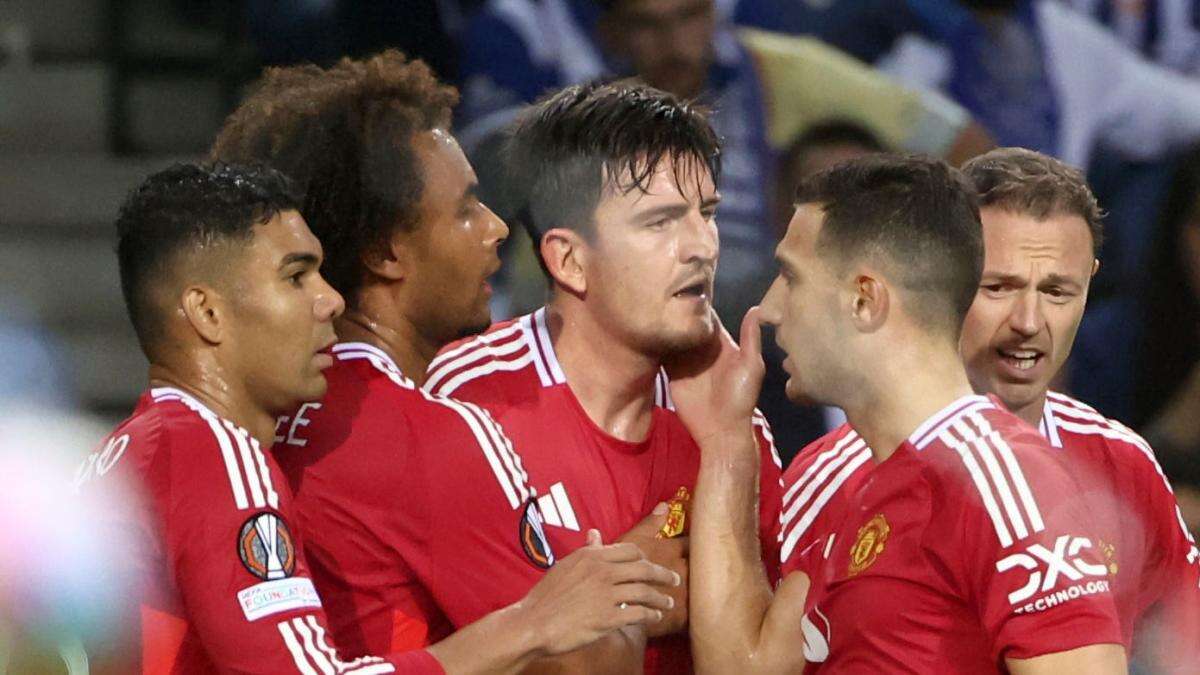 Harry Maguire salvages a Europa League point for 10-man Manchester United