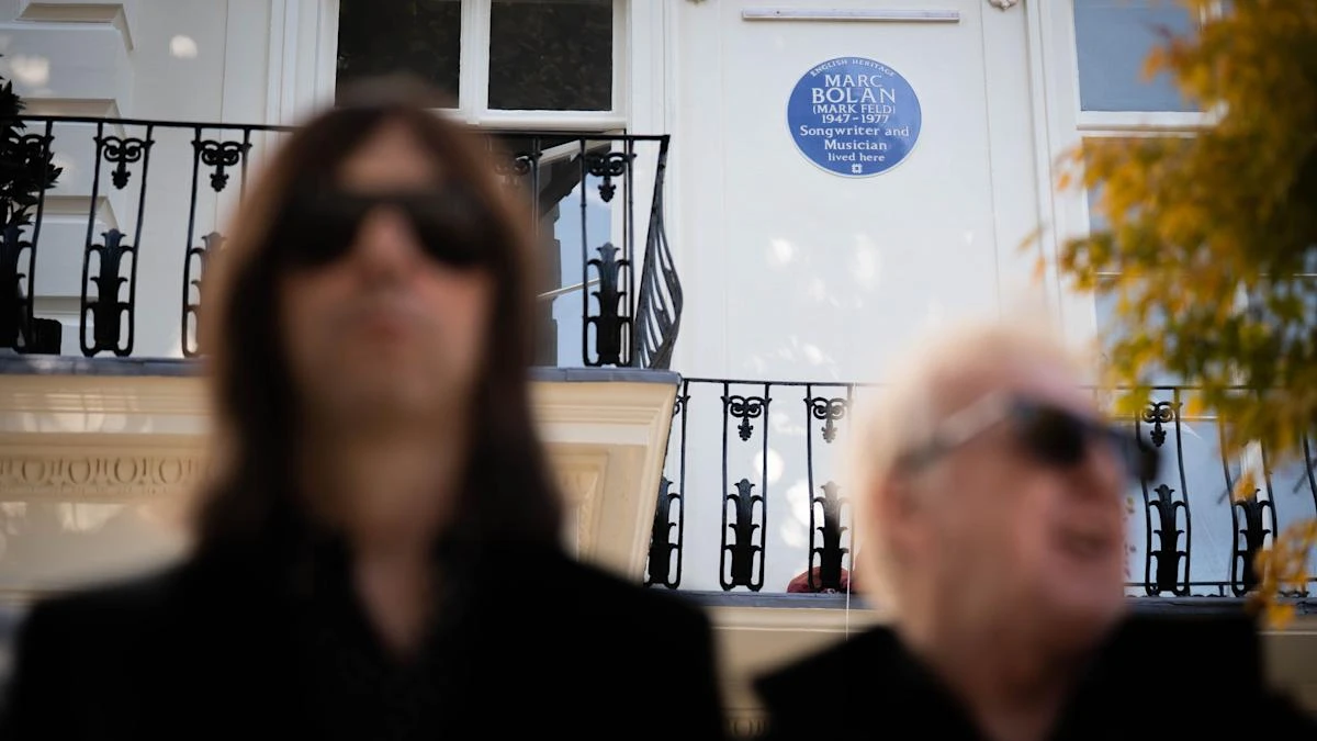 Marc Bolan honoured with blue plaque outside London home