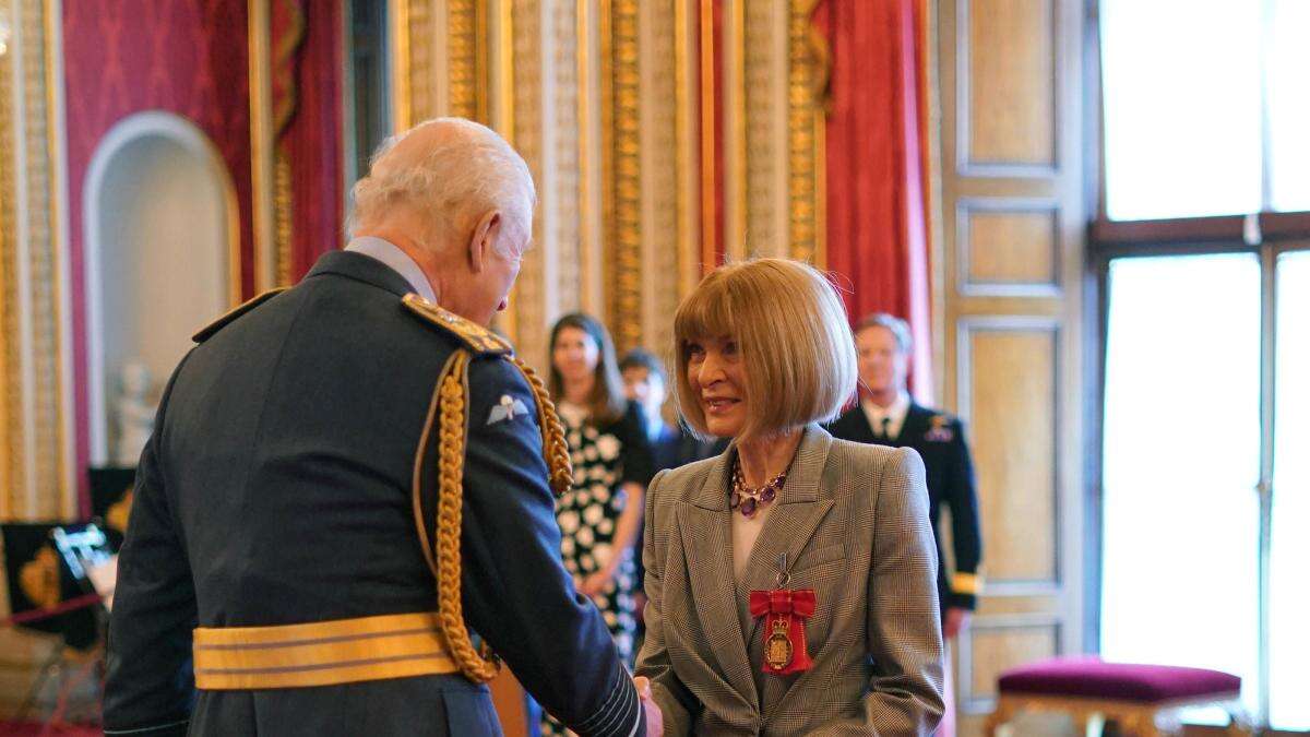 Anna Wintour says she will not stop working as she is honoured at palace