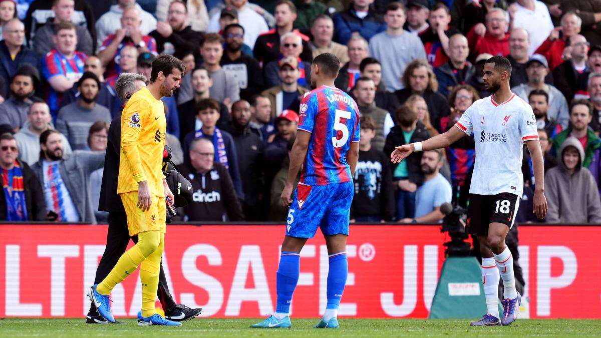 Liverpool’s Alisson set to be out ‘for a few weeks’ with latest hamstring issue