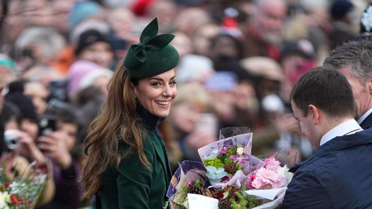 Kate hugs cancer patient after Christmas Day service at Sandringham