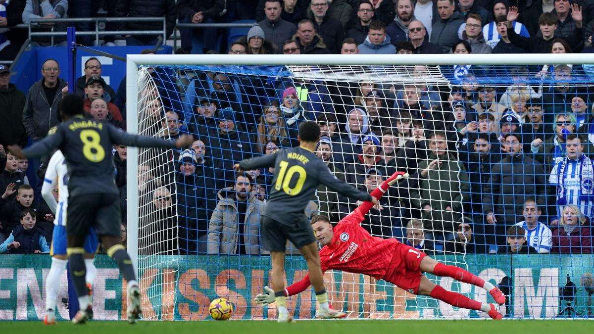 Controversial Iliman Ndiaye penalty earns Everton hard-fought win over Brighton