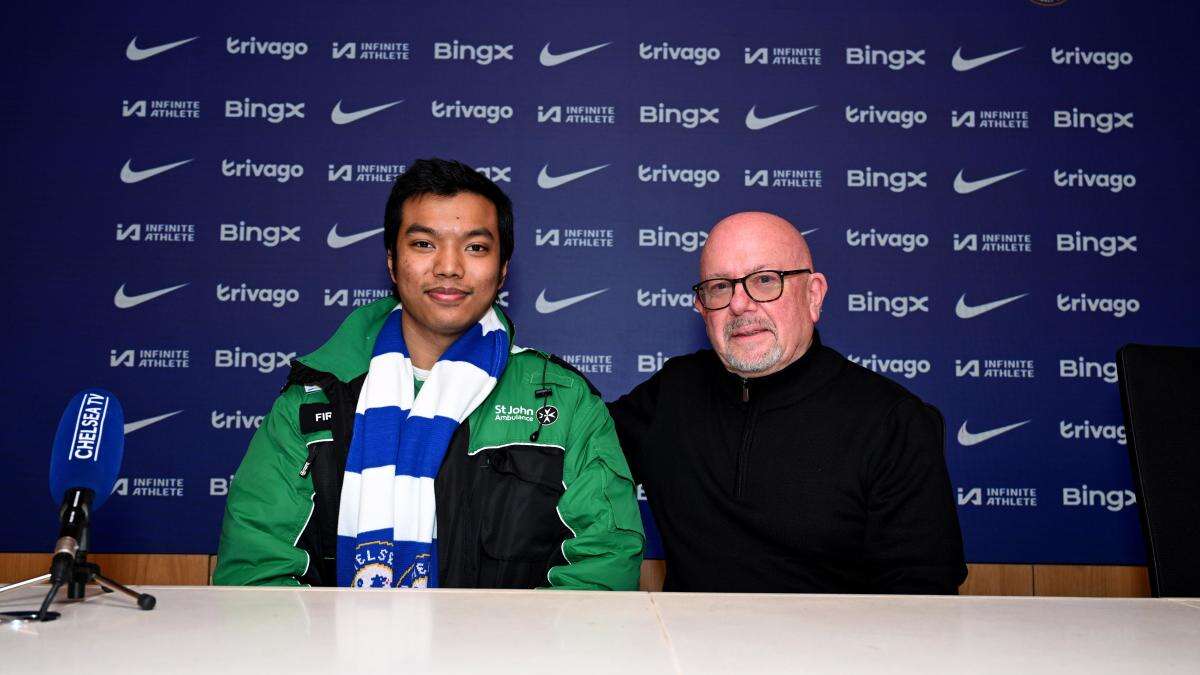 Chelsea fan reunited with medical student who saved his life at match