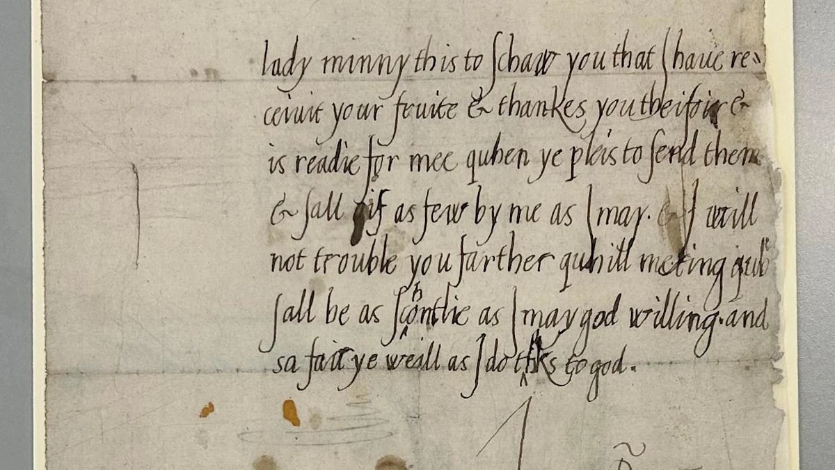 The first known letter written by King James VI to go on show