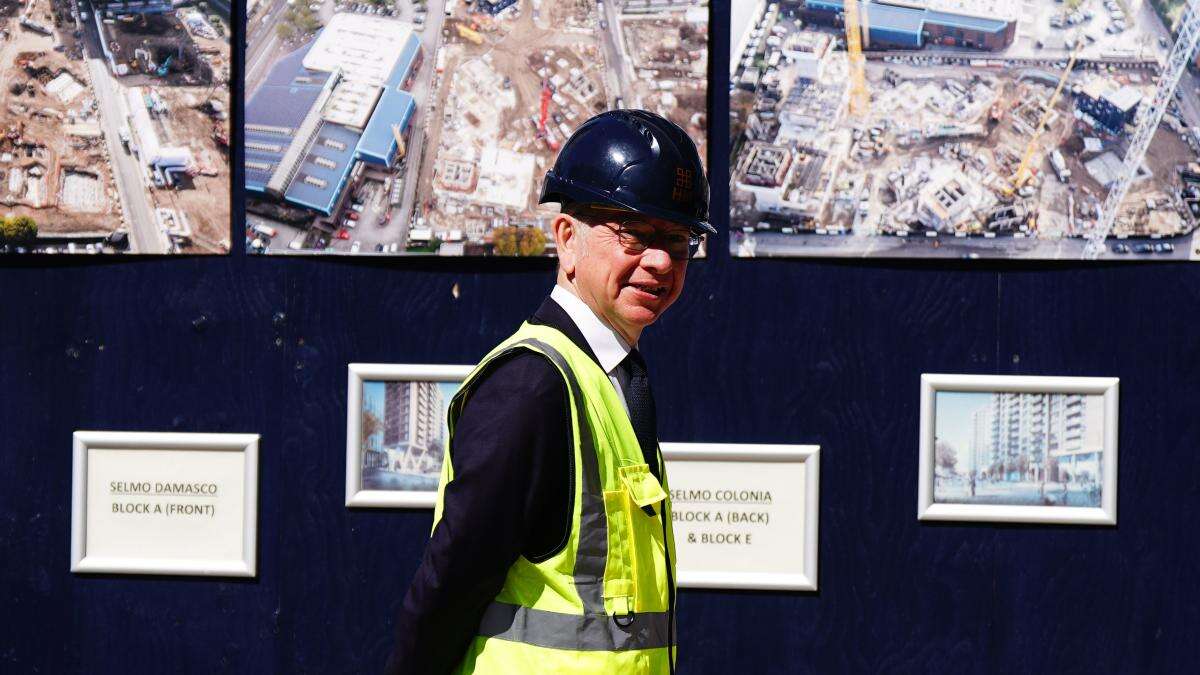 In Pictures: Hard hats on as Gove and Starmer attempt to talk housing