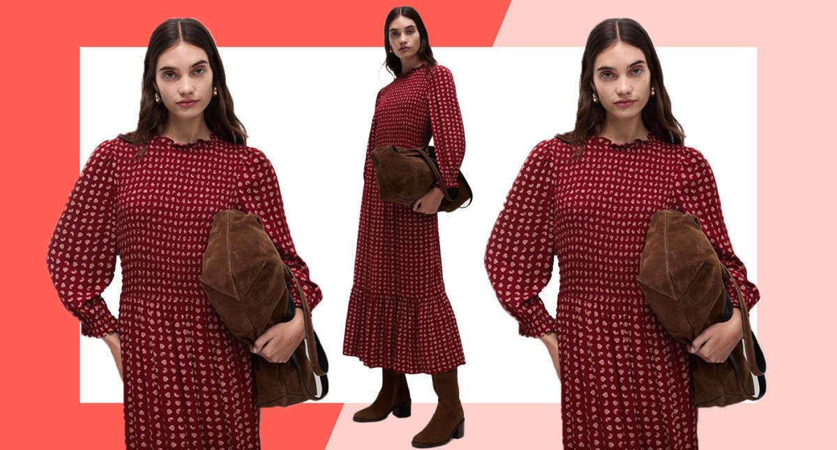 This new M&S burgundy dress is so on-trend