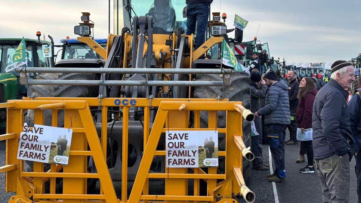 Lines of tractors take to the roads in inheritance tax change protest