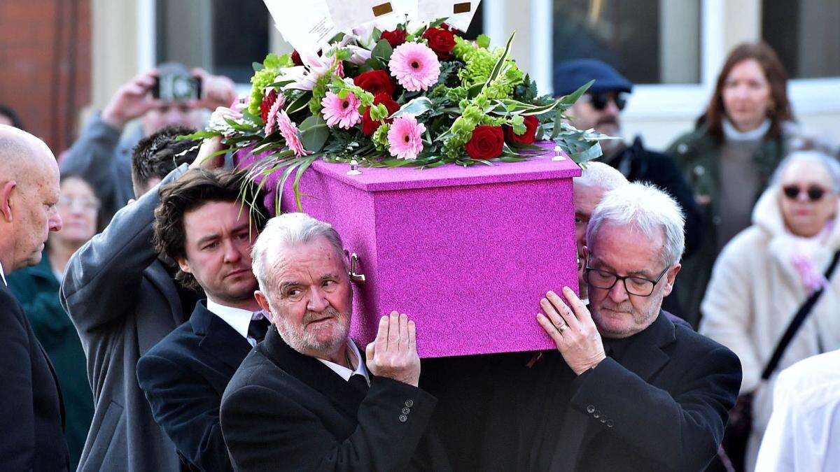 Linda Nolan funeral features pink sparkly coffin as sisters lead mourners