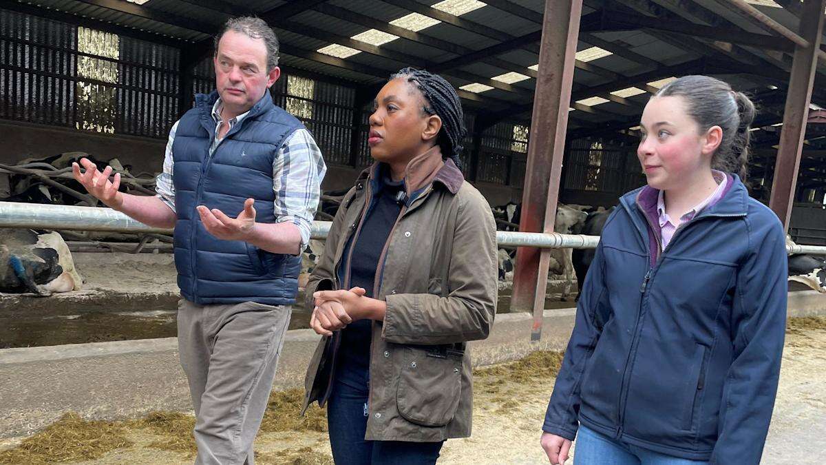 Kemi Badenoch brands inheritance tax change ‘immoral’ as she visits NI farm