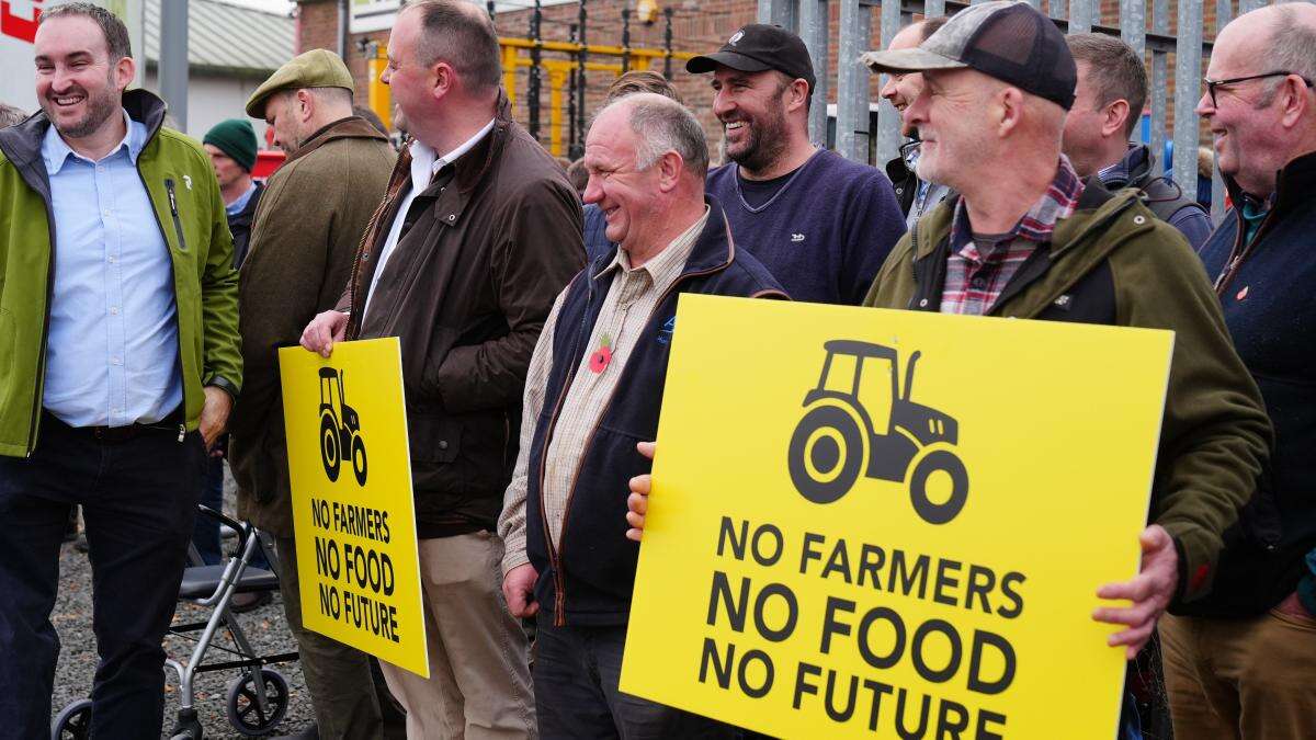 Farmers ‘worried about getting to next harvest’ stage protest over Budget plans