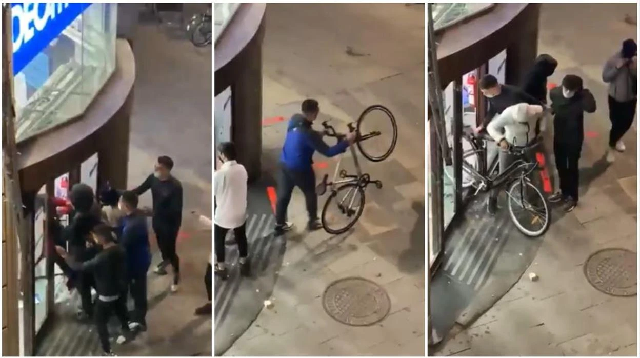 Patinetes eléctricos y bicicletas: un vecino graba el saqueo a un Decathlon en Barcelona