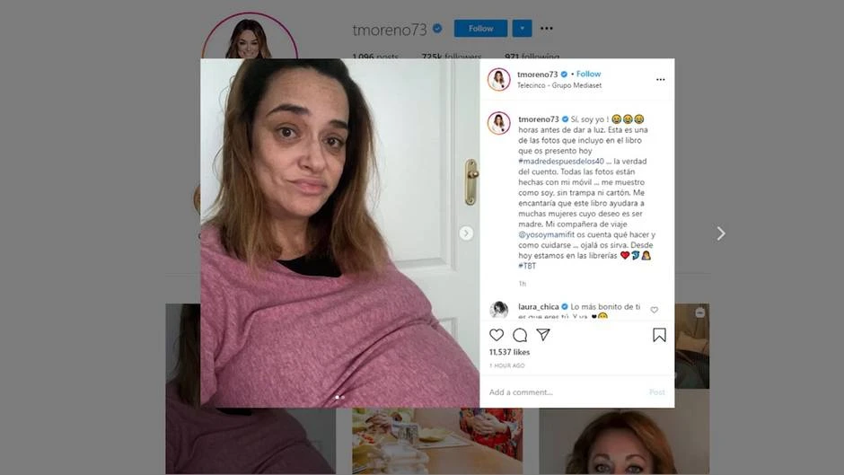 Toñi Moreno muestra la cara más realista de la maternidad