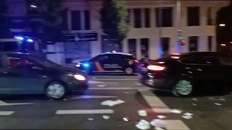 Disturbios anoche en la Gran Vía de Madrid