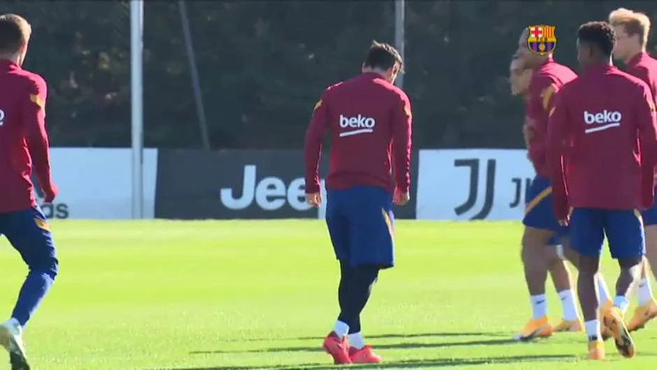 Sesión de activación del Barça en la previa del choque ante la Juve