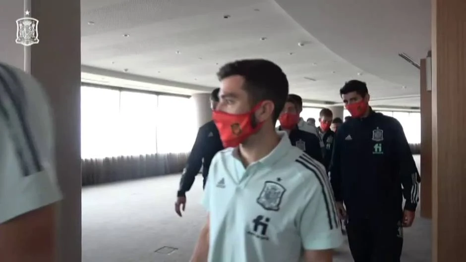 Sesión de vídeo previa al partido contra Alemania