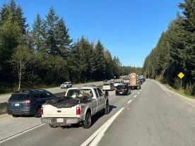 Chaos at BC Ferries Horseshoe Bay Terminal as traffic backed up onto Highway 1