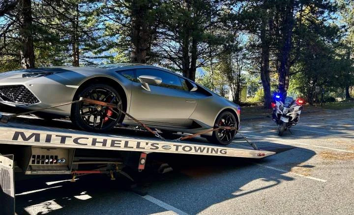 Lamborghini owner faces steep fines in B.C. for driving without winter tires