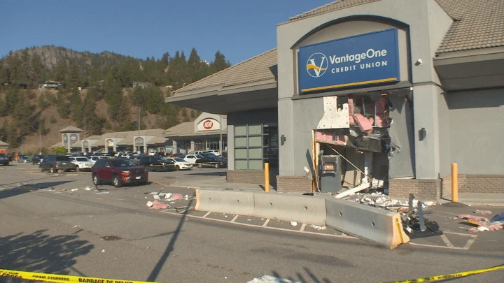 Attempted ATM theft at Peachland bank leave massive exterior damage