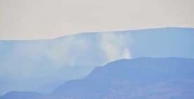 Wildfire in hills above Peachland