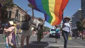 Pride parade in Victoria delayed by pro-Palestinian protesters