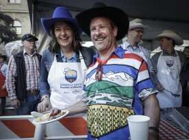 Danielle Smith dons apron for her second premier’s Stampede breakfast