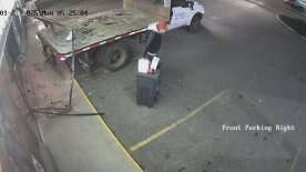 Flatbed truck smashes into Kelowna sports collectibles store during robbery