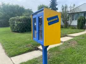 Move over, little free library. Edmonton community has a little free Blockbuster video store