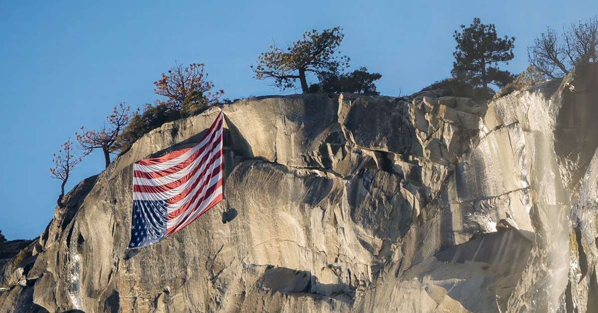 Upside-down U.S flag hung at Yosemite National Park to protest employee cuts