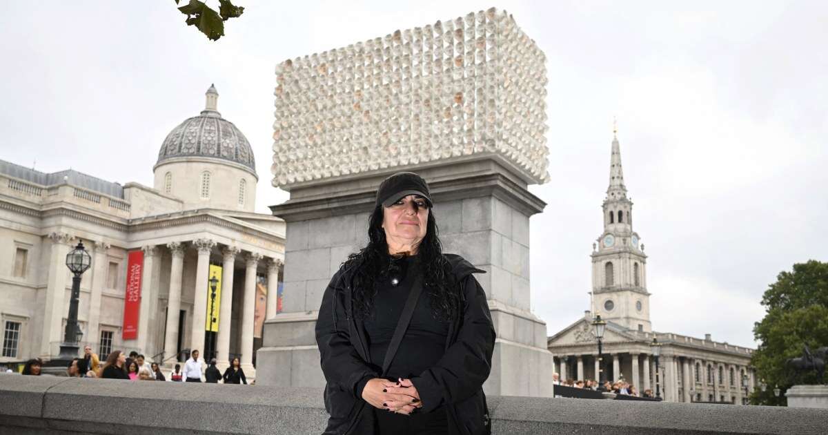 Faces of 726 trans and nonbinary people adorn London’s Trafalgar Square