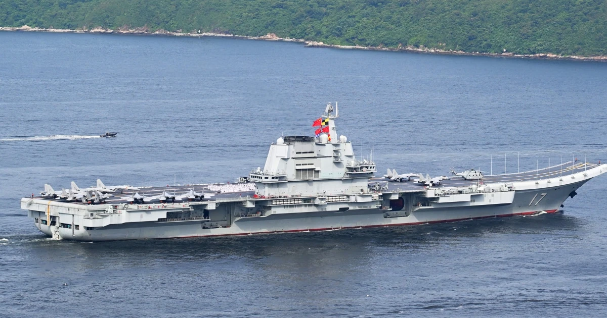 China's first homemade aircraft carrier sails into Hong Kong in a show of military prowess