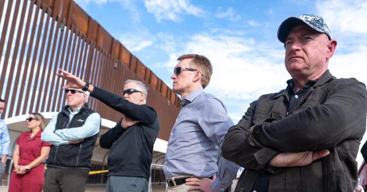 Border state hawk Mark Kelly as VP pick could help shield Harris on a major liability