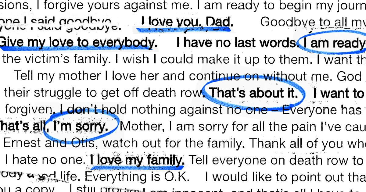 After 5 decades and 600 executions, these are the last words on Texas’ death row