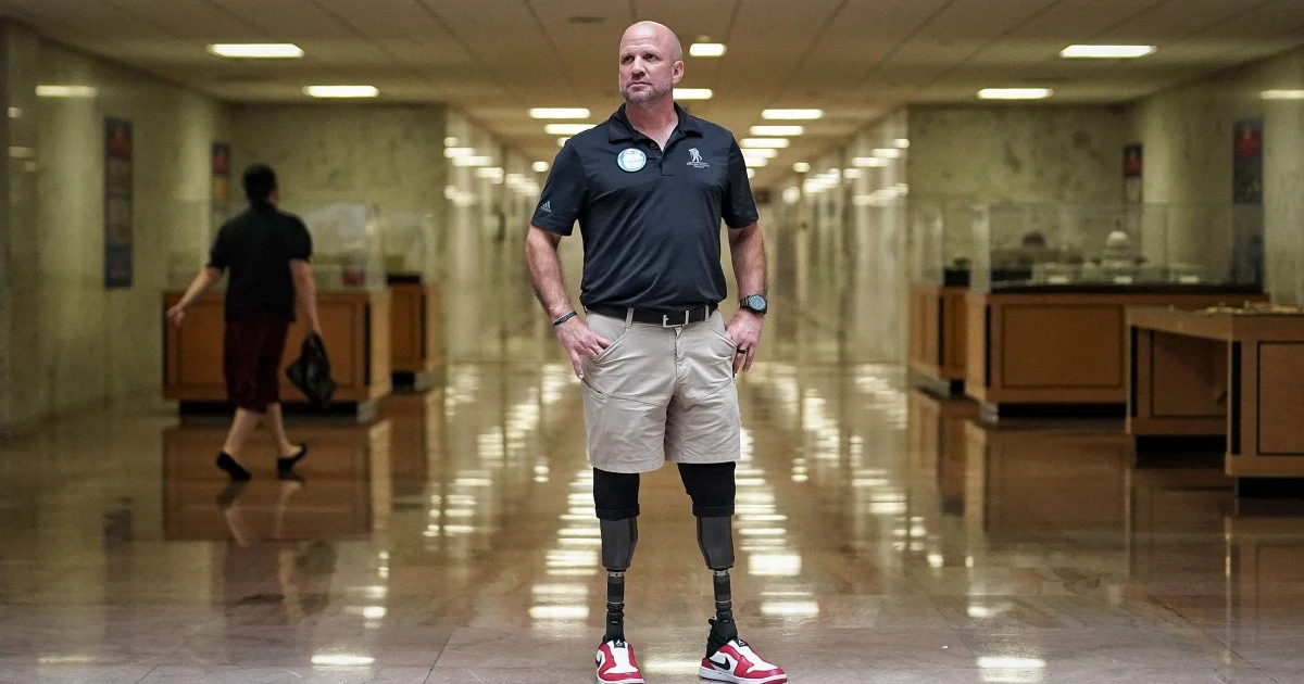 A double amputee who served in Iraq is pushing lawmakers to end the 'wounded veterans tax'