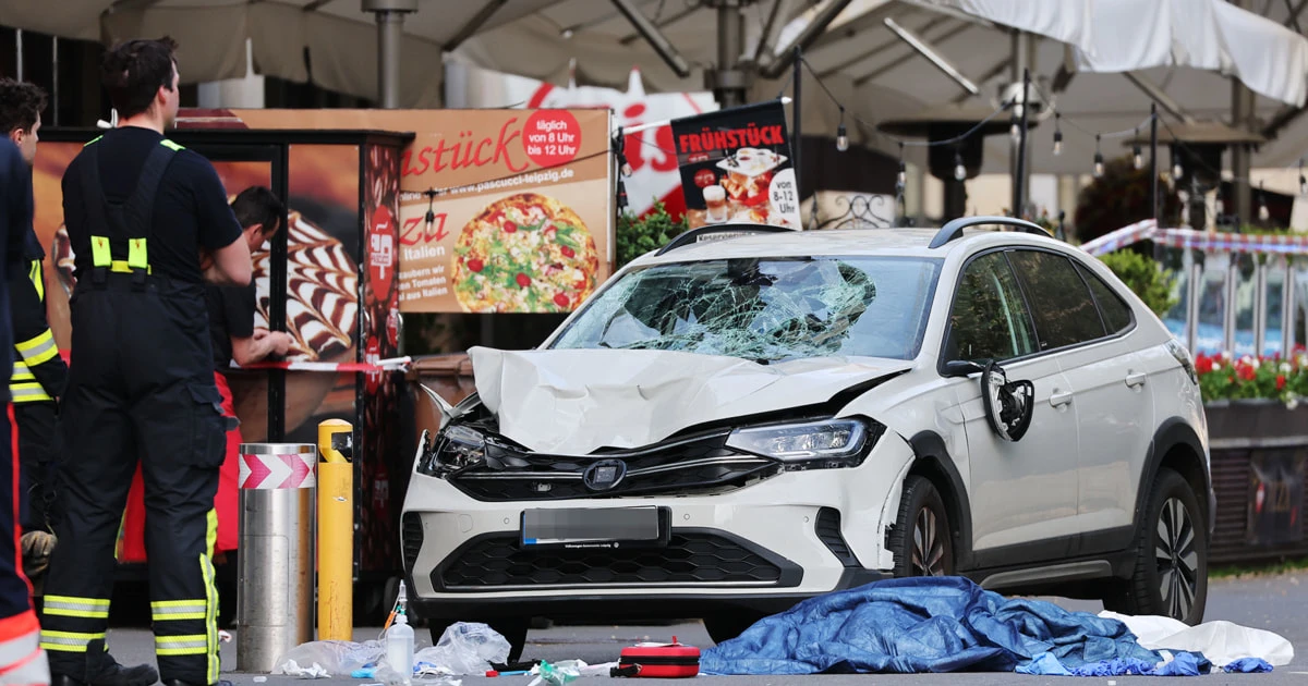 Car runs into crowd in Leipzig, Germany, injuring several people